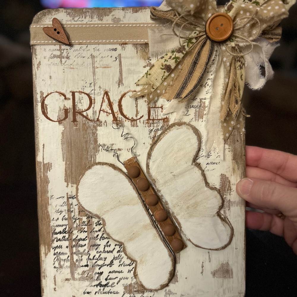 Rustic Butterfly Wall Art with Bow
